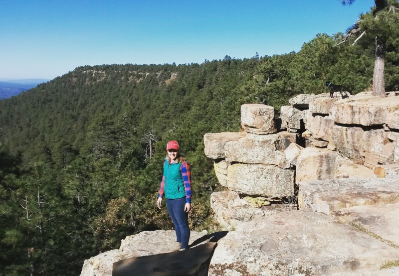 Lucy and Evie on the Mogollon Rim