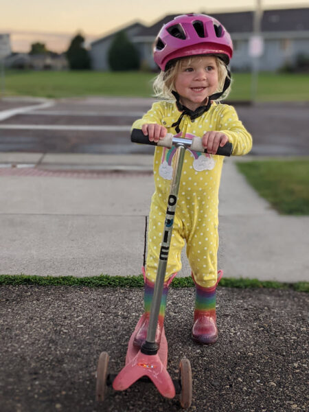 She loves her scooter!