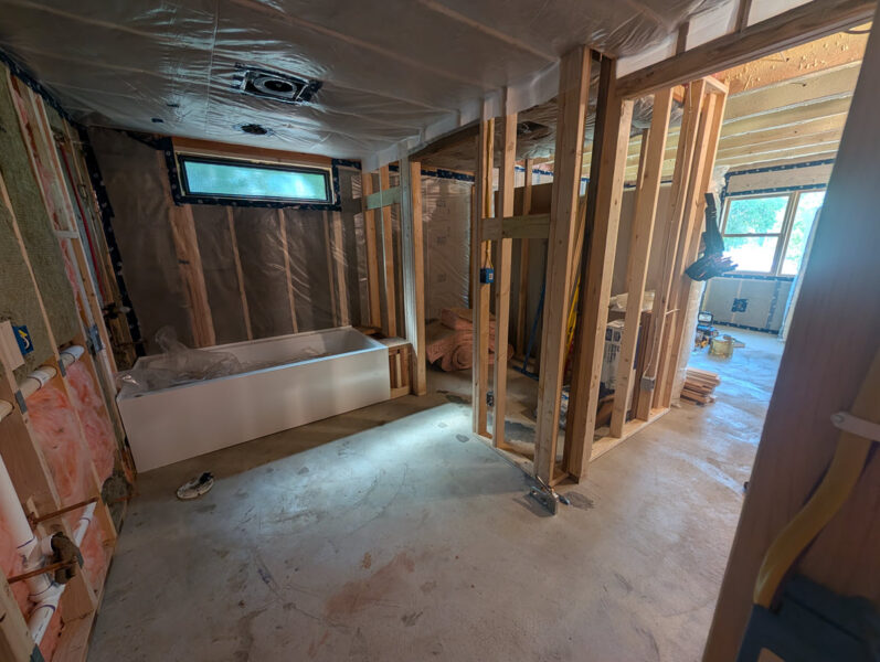 Bathroom coming along.