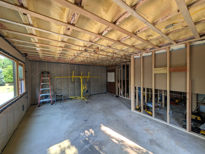 Getting ready for drywall.