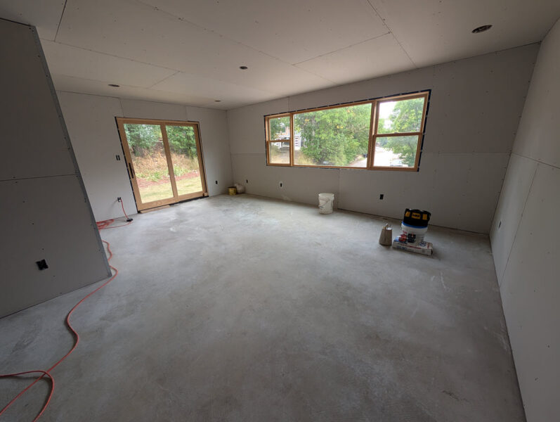 Drywall is up.